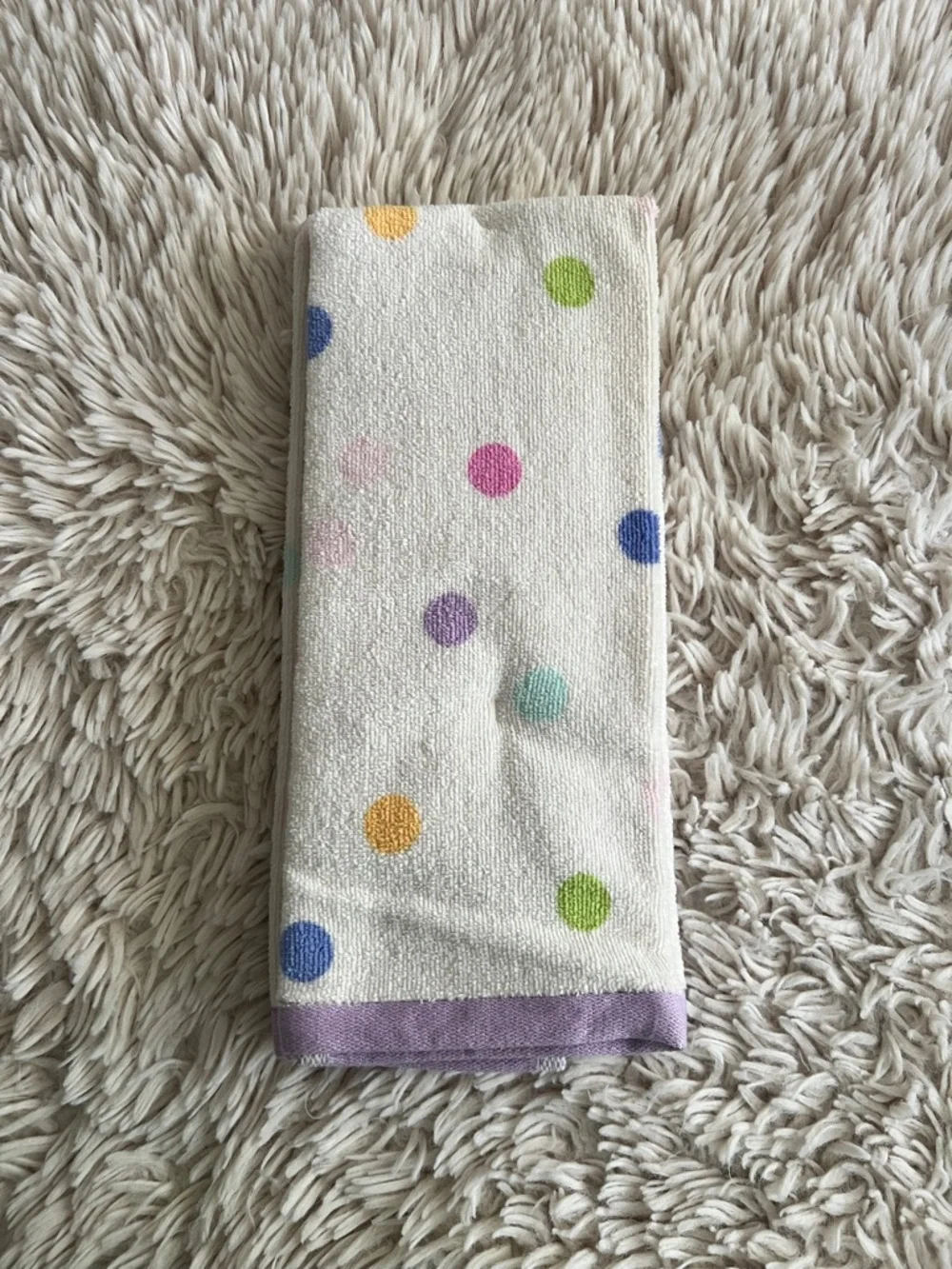 NEW Room Essentials Pastel Polka Dot Hand Towel 100% Cotton - Set Of 2 - Picture 2 of 3